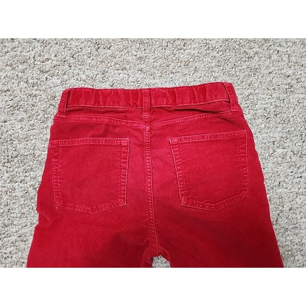 J.Crew Crewcuts Stretch Corduroy Pants Cords Size 12 Red Zip Fly Adjustable
